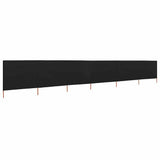 6-panel Wind Screen Fabric 800x160 cm Black 47184