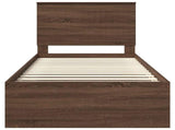 Bed Frame with Headboard Brown Oak 90 x 190 cm Solid Pine Wood 3411070