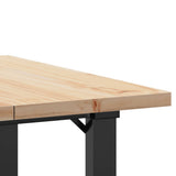 Dining Table O-Frame 70x70x75.5 cm Solid Wood Pine and Steel 3282737