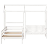 Bed and Bench Set with Roof without Mattress White 80x200 cm 3282178