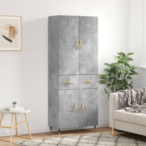 Highboard Concrete Grey 69.5x34x180 cm Engineered Wood 3198133