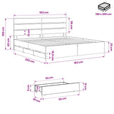 Bed Frame with Storage and Headboard Artisan Oak 180 x 200 cm 3445834