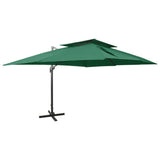 Cantilever Garden Parasol with Double Top Green 400x300 cm 312371