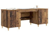 Desk with Shelf Old Wood 142.5 x 50 x 75 cm Engineered Wood 3414583