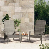 Garden Adirondack Chair Grey Poly rattan, powder-coated steel 319695
