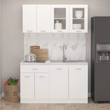 4 Piece Kitchen Cabinet Set Lyon White Engineered Wood 3067655
