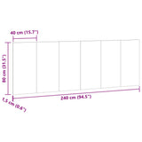 Wall Headboard Old Wood 240x1,5x80 cm Engineered Wood 856830