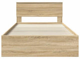 Bed Frame with Headboard Sonoma Oak 90 x 200 cm Engineered Wood 3408713