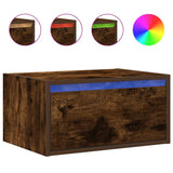 ZNTS Wall-mounted Bedside Cabinets with LED Lights 2 pcs Smoked Oak 860220