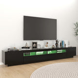 TV Cabinet with LED Lights Black 260x35x40 cm 3081916