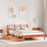 Bookcase Bed without Mattress Wax Brown 135x190 cm Double Solid Wood Pine 3309826