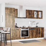 ZNTS 8 Piece Kitchen Cabinet Set Kalmar Smoked Oak Engineered Wood 3314796