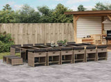 Garden Dining Set Grey PE rattan Large Collapsible 3211184