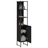 Bathroom Cabinet Black 33x33x185.5 cm Engineered Wood 842471