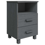 Bedside Cabinet "HAMAR" Dark Grey 40x35x62 cm Solid Wood Pine 340414