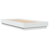Bed Frame without Mattress White 90x190 cm Single Engineered Wood 839630