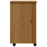 Rolling Cabinet with Drawers MOSS Honey Brown Solid Wood Pine 355903