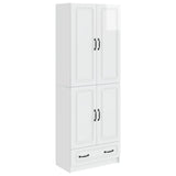 Cabinet Set 2 pcs High Gloss White Engineered Wood 3416938