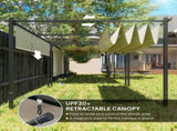 3 x 4m Metal Pergola with Retractable Roof and Roller Shade, Wall-Mounted or Free Standing Garden T3398P317749