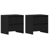 Bedside Cabinet with Drawer 2 pcs Black Oak 45 x 34 x 44.5 cm 863358