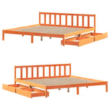 Bed Frame without Mattress Wax Brown 200x200 cm Solid Wood Pine 3301497