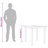 Garden Dining Table Black 80x80x74 cm Steel and Glass 318746