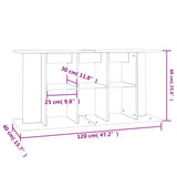 Aquarium Stand Grey Sonoma 120x40x60 cm Engineered Wood 833597