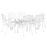 Garden Dining Set 7 pcs White Aluminium 3334658