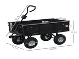 114L Steel Frame Garden Cart Trolley - Black T3398P323952