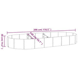 Garden Raised Bed Galvanised Steel 296x140x36 cm Brown 319030