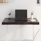 Table Top Dark Brown 80x60x cm Treated Solid Wood Live Edge 364012