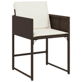 Garden Chairs with Cushions 4 pcs Brown Poly Rattan 365003