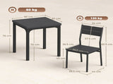 HOMCOM 3 Piece Space-Saving Kitchen Table and Chairs, Dining Table Set for 2 with Metal Legs, Black T3398P548102