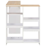 Bar Table with Moveable Shelf White 138x39x110 cm 280225
