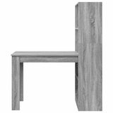 Desk with Shelf Grey Sonoma 122 x 67 x 145 cm Engineered Wood 3337262