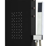 Shower Panel Unit Aluminium 20x44x130 cm Black 142996