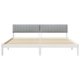 Bed frame White and light grey 200 x 200 cm Solid pine wood 3394352