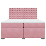 Box Spring Bed with Mattress Pink 200x200 cm Velvet 3291019
