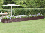 Garden Raised Bed Galvanised Steel 440x80x36 cm Brown 318935