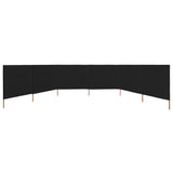 6-panel Wind Screen Fabric 800x120 cm Black 47178