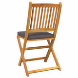 Folding Chair 2 pcs Grey 49 x 57.5 x 92cm Solid Acacia wood 42000954