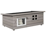 Wooden Outdoor Cat House, Elevated Cat Shelter Kennel, Pet Play House with Openable Top, Asphalt T3398P551673