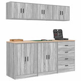 Garage Cabinets 6 pcs Grey Sonoma Engineered Wood 3328346