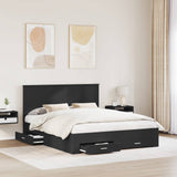 Bed Frame with Headboard Black 160 x 200 cm Engineered Wood 3411281