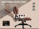Massage Recliner Chair Heated Office Chair with Six Massage Points Microfiber Cloth 360&deg Swivel T3398P328197