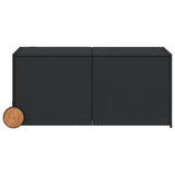 Garden Storage Box with Wheels Black 283L Poly Rattan 365316