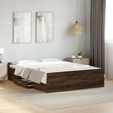 Bed Frame with Drawers without Mattress Brown Oak 120x200 cm 3280306