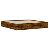Bed Frame with Drawers without Mattress Smoked Oak 160x200 cm 3207263