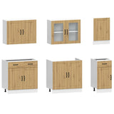 7 Piece Kitchen Cabinet Set Kalmar Artisan Oak Engineered Wood 3314750