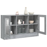 Vitrine Cabinet Grey Sonoma 120x30.5x70 cm Engineered Wood 815628